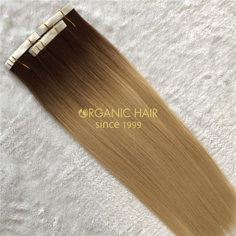 Human rooted color pu skin weft  X197